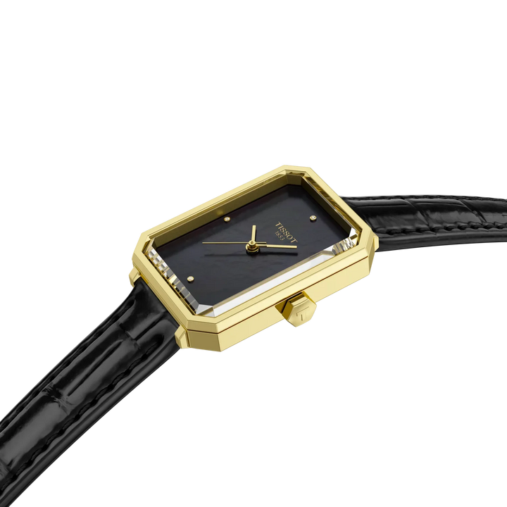 Tissot SRV T160.110.36.126.00 Q Stahl PVD gold ZB 4 Diamanten 30 x 25.8mm