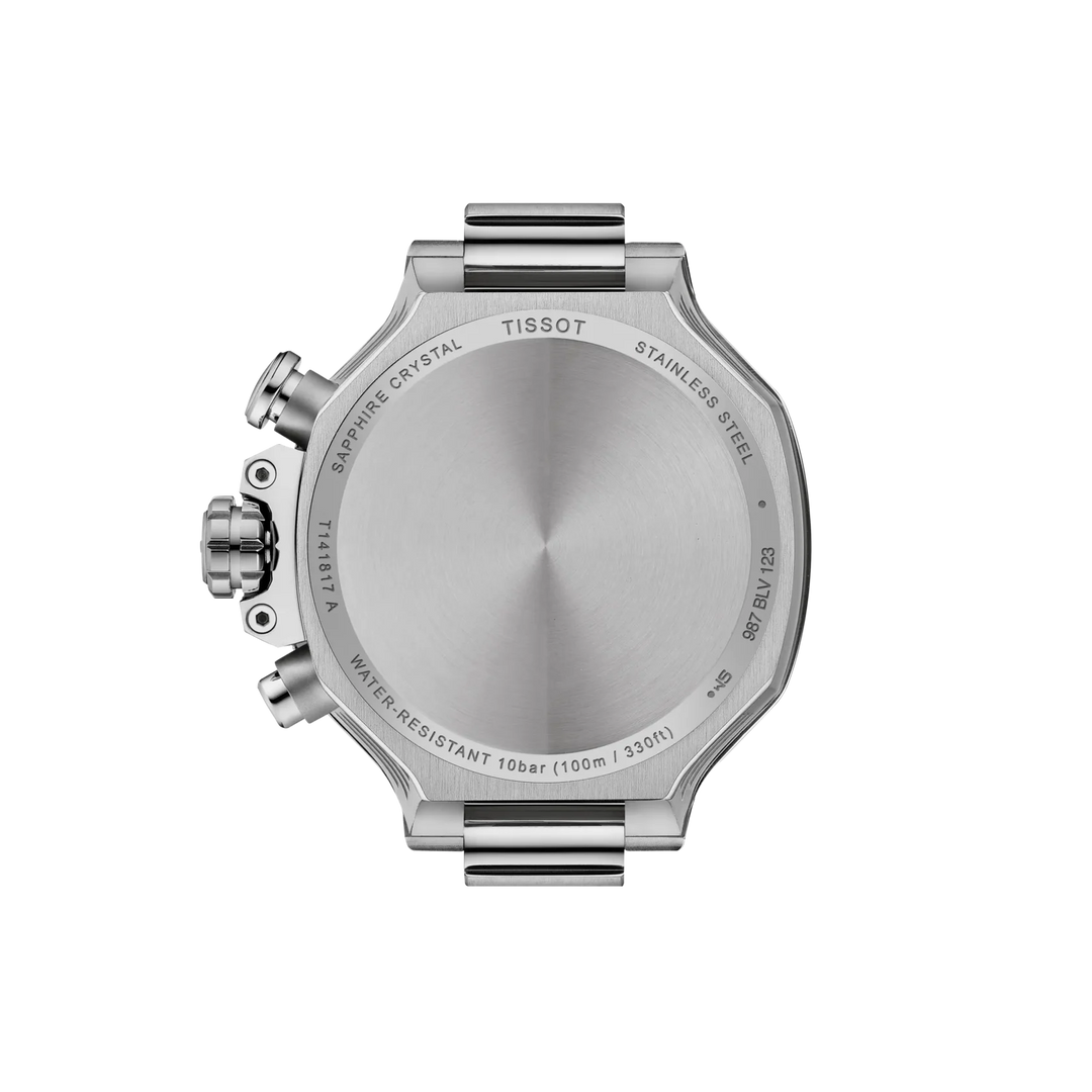 Tissot T- Race T141.817.97.111.00 Q Chronograph Stahl ZB Perlmutt weiss Lunette Keramik 38mm