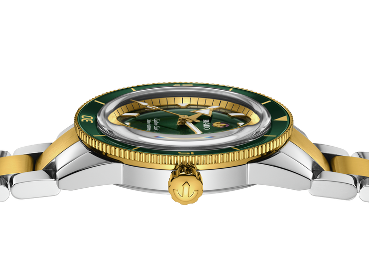 Rado Captain Cook Automatik 80 Stahl ZB grün Index Metallband 42mm