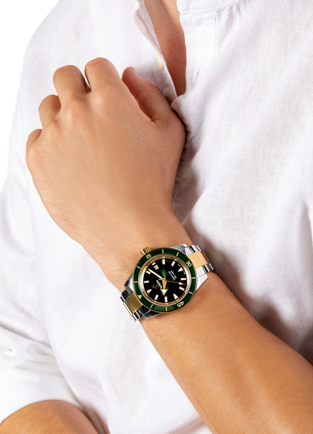 Rado Captain Cook Automatik 80 Stahl ZB grün Index Metallband 42mm