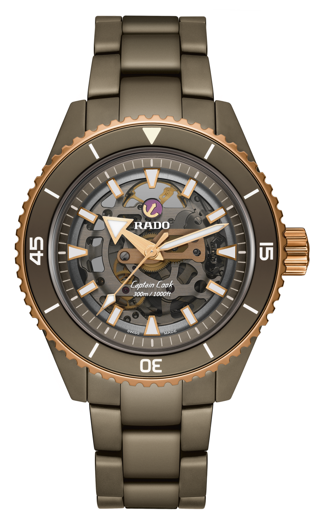 Rado XL Captain Cook R32150162 High Tech Ceramic Skeleton Automatic 80std.  HTC 43mm