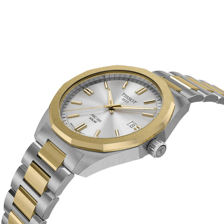 Tissot PRC 100 Solar T151.422.22.031.00 Stahl BIC gelb ZB Silber 39mm