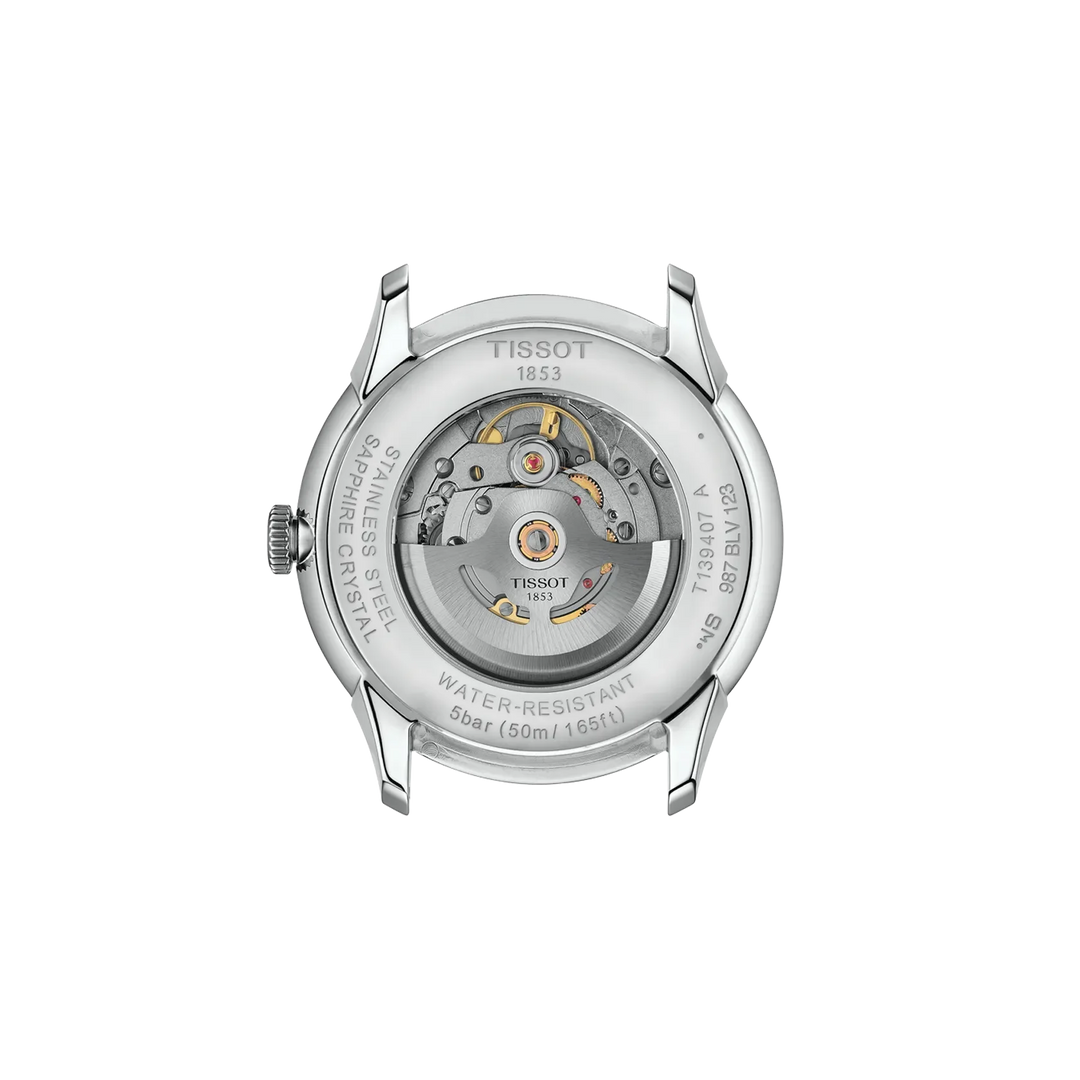 Tissot Chemin de Tourelles T139.407.16.041.00 Stahl Powermatic 80 ZB blau Index Lederband 39mm