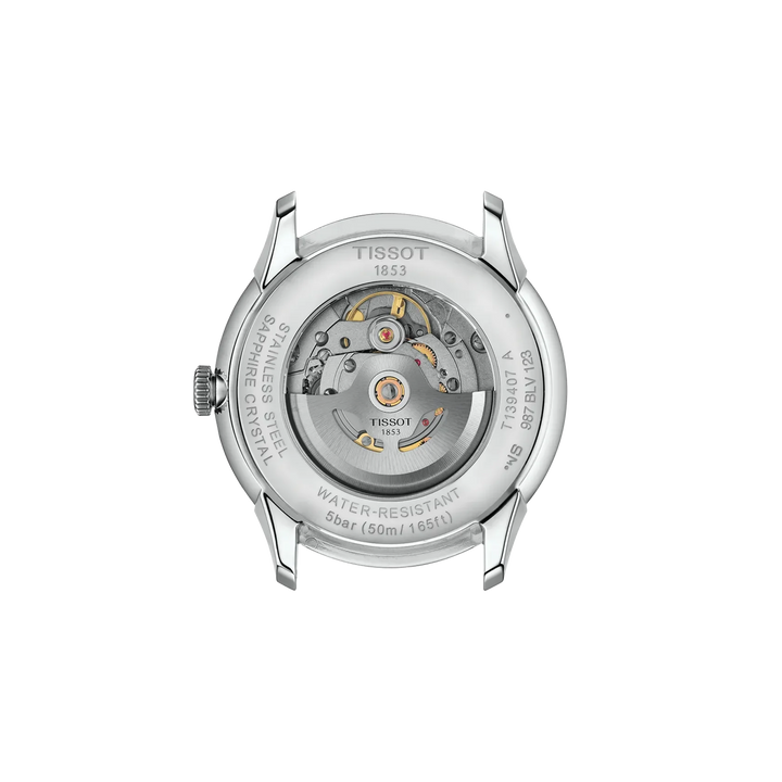 Tissot Chemin de Tourelles T139.407.16.041.00 Stahl Powermatic 80 ZB blau Index Lederband 39mm