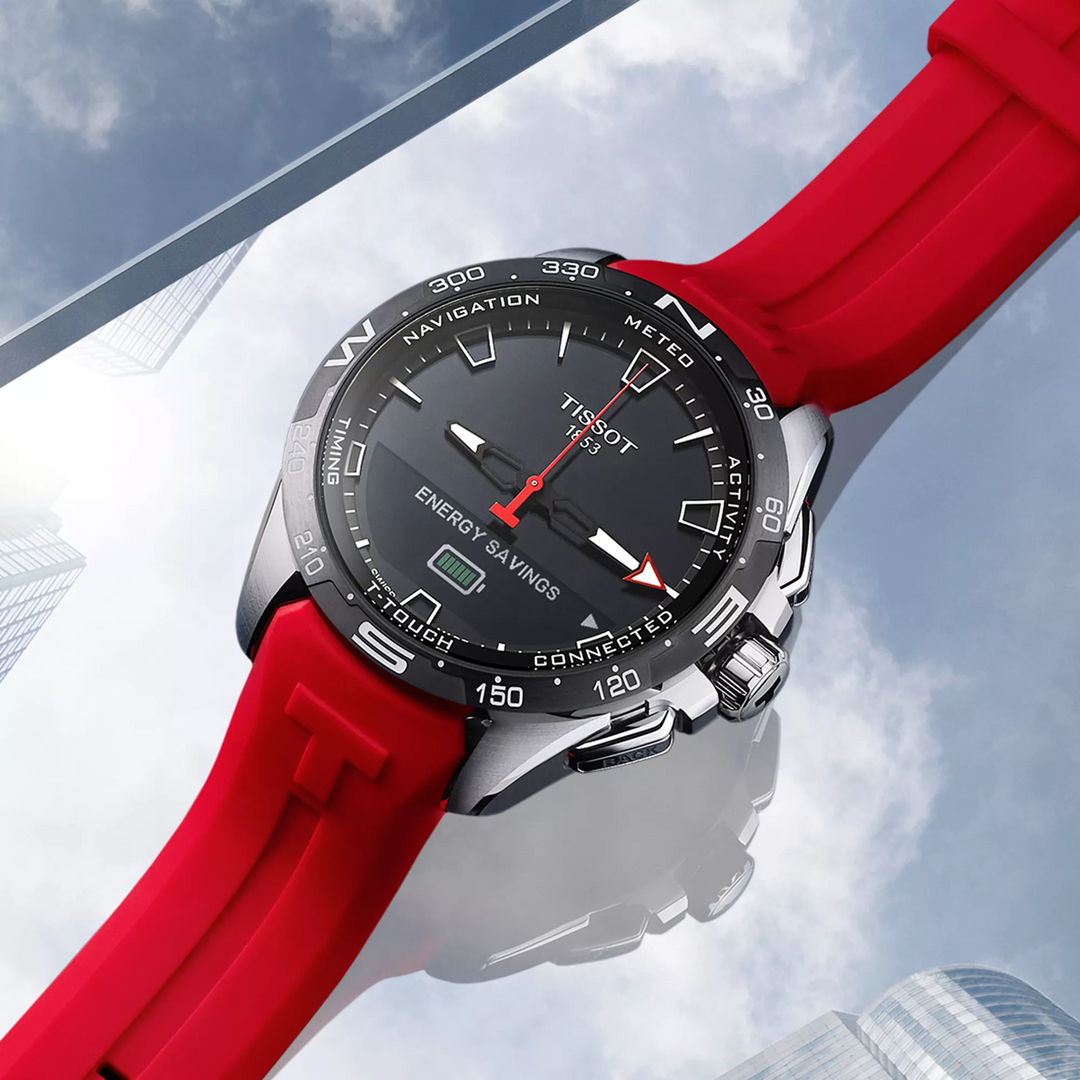 Tissot T Touch T121.420.47.051.01 Connect Solar Titan ZB schwarz Silikon rot 47.5mm
