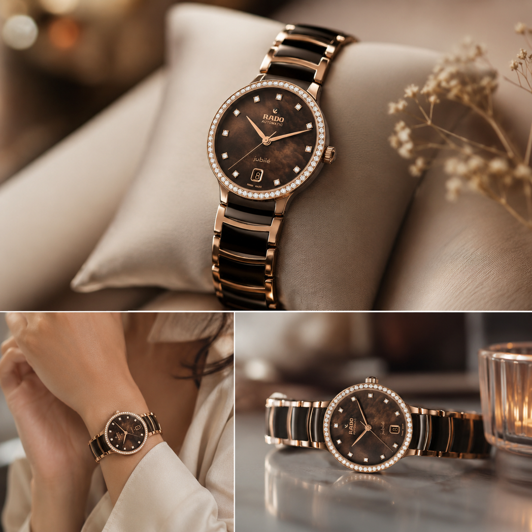 Rado M Centrix R30230922  Brillant Lunette Automatik 80Std Stahl PVD rosé ZB Perlmutt