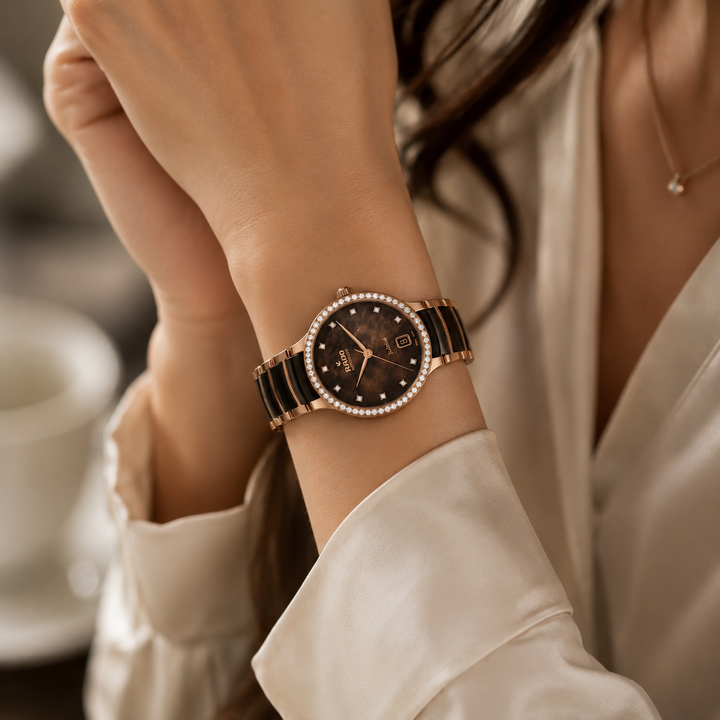 Rado M Centrix R30230922  Brillant Lunette Automatik 80Std Stahl PVD rosé ZB Perlmutt
