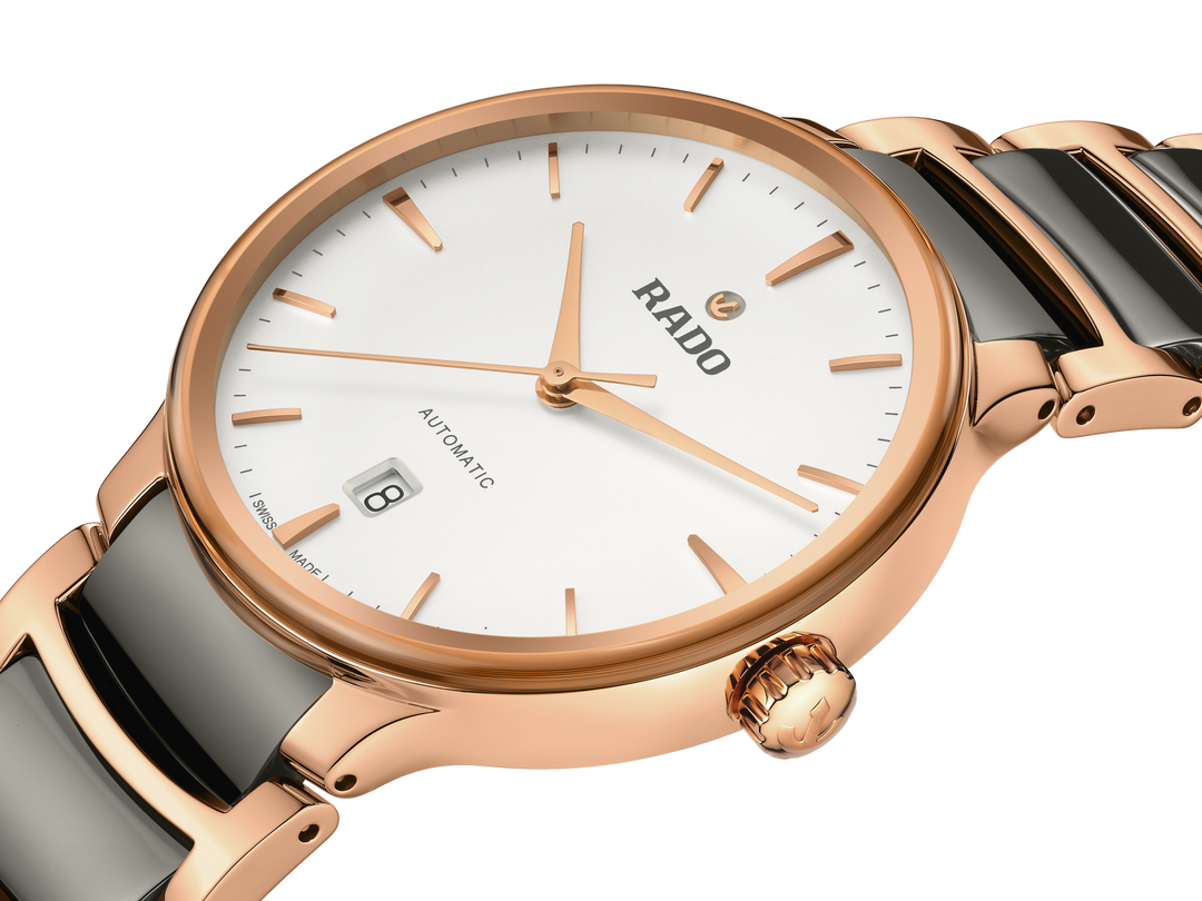 Rado L Centrix R30017012 Stahl PVD rosé Automatic 80std  ZB Silber Index Band Stahl PVD rosé 39.5mm