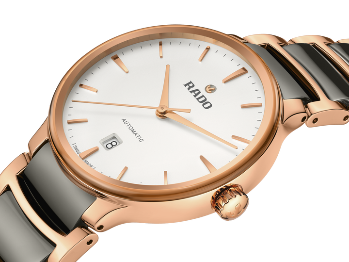 Rado L Centrix R30017012 Stahl PVD rosé Automatic 80std  ZB Silber Index Band Stahl PVD rosé 39.5mm
