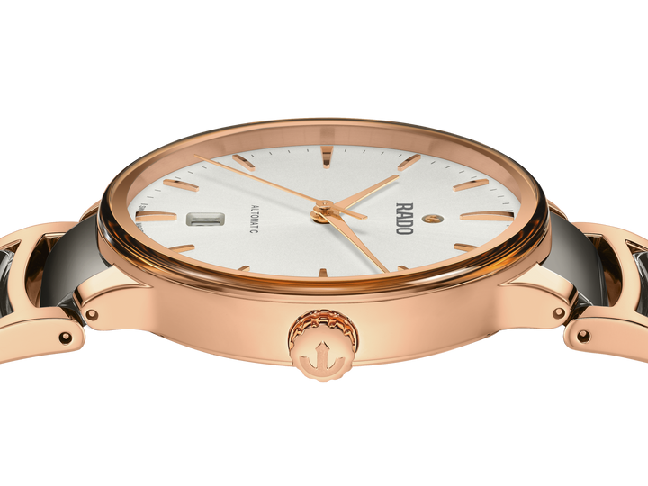 Rado L Centrix R30017012 Stahl PVD rosé Automatic 80std  ZB Silber Index Band Stahl PVD rosé 39.5mm