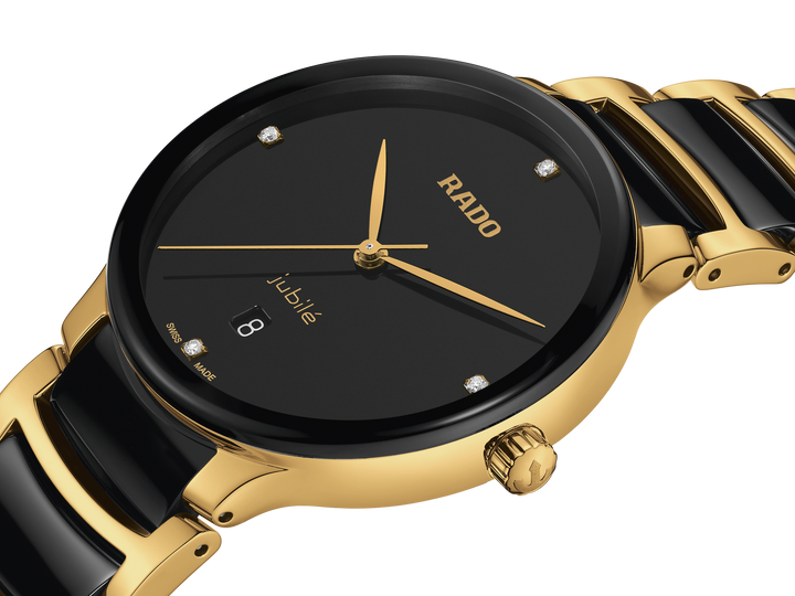 Rado L Centrix R30022712 Q Stahl PVD gelb  Zifferblatt  schwarz 4 Diam 39.5mm
