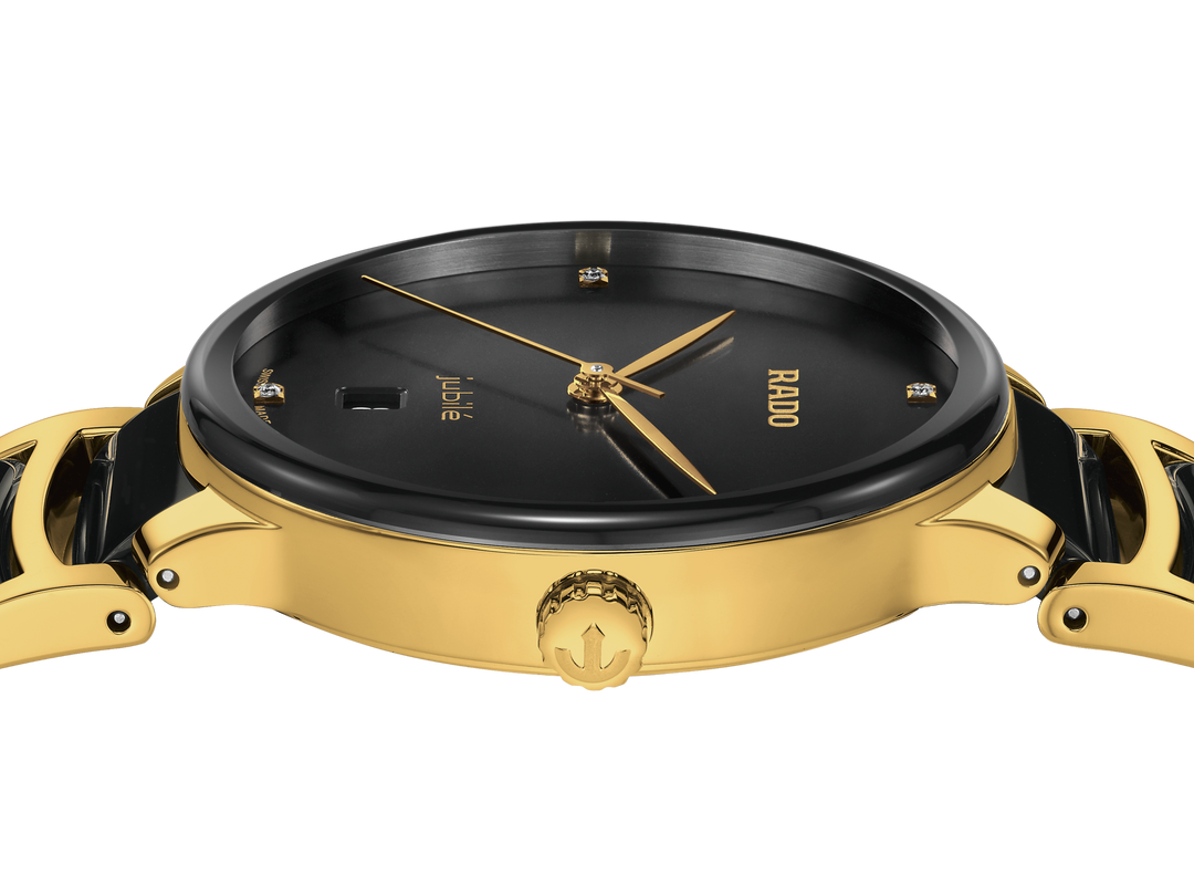 Rado L Centrix R30022712 Q Stahl PVD gelb  Zifferblatt  schwarz 4 Diam 39.5mm