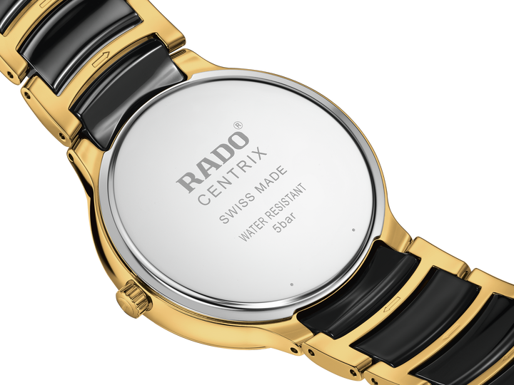 Rado L Centrix R30022712 Q Stahl PVD gelb  Zifferblatt  schwarz 4 Diam 39.5mm