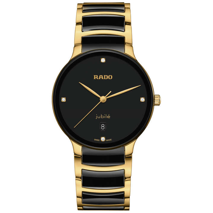 Rado L Centrix R30022712 Q Stahl PVD gelb  Zifferblatt  schwarz 4 Diam 39.5mm