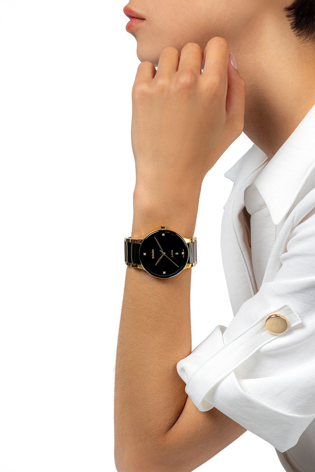 Rado L Centrix R30022712 Q Stahl PVD gelb  Zifferblatt  schwarz 4 Diam 39.5mm