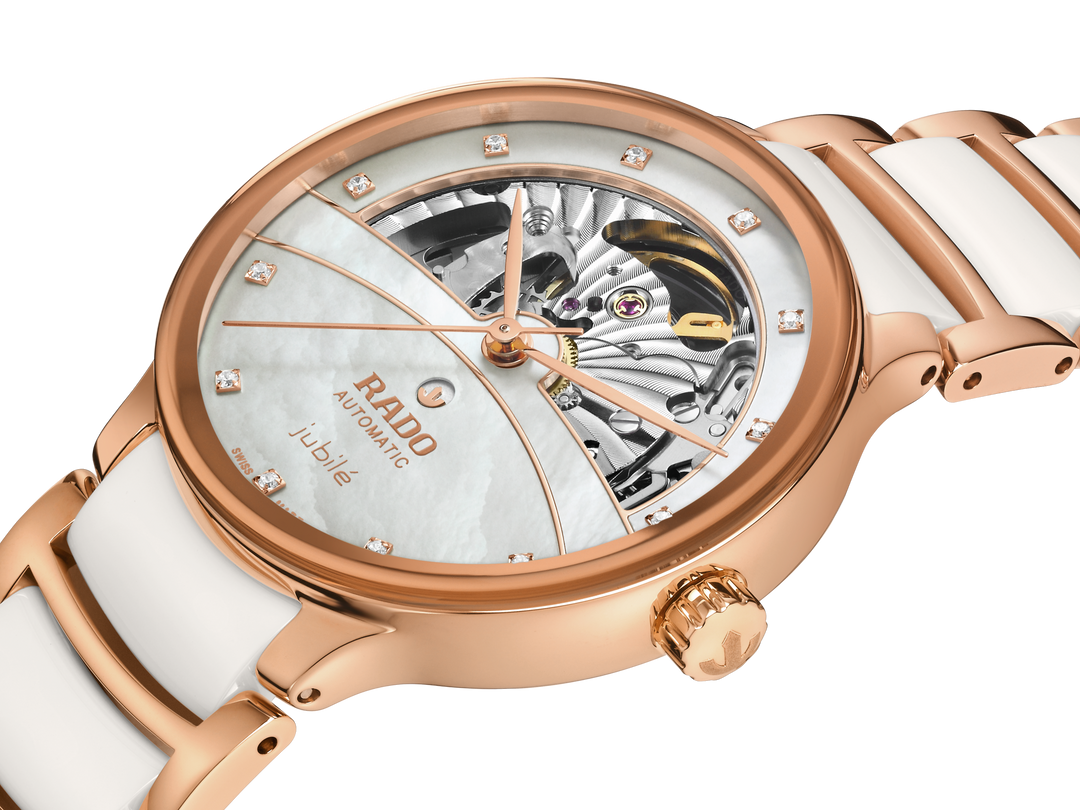 Rado L Centrix R30029922 Automatic 80std Stahl PVD Diamonds Open Heart 35mm