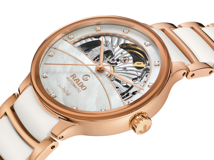 Rado L Centrix R30029922 Automatic 80std Stahl PVD Diamonds Open Heart 35mm