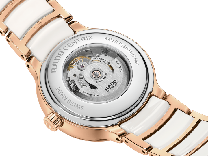 Rado L Centrix R30029922 Automatic 80std Stahl PVD Diamonds Open Heart 35mm