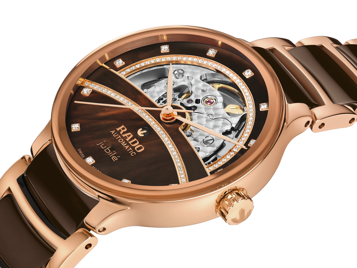 Rado M Centrix R30029942 Automatic 80std Stahl PVD rosè Diamonds Open Heart 35mm
