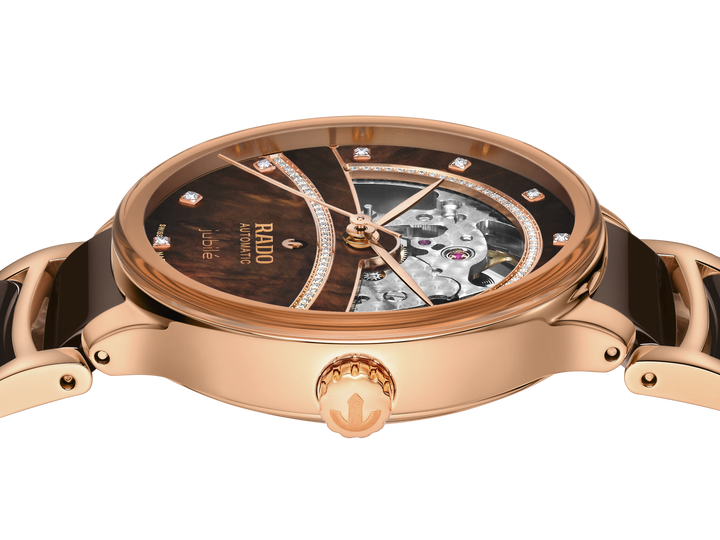 Rado M Centrix R30029942 Automatic 80std Stahl PVD rosè Diamonds Open Heart 35mm