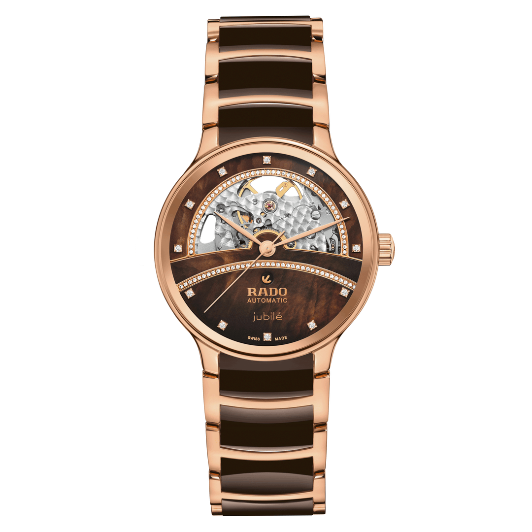 Rado M Centrix R30029942 Automatic 80std Stahl PVD rosè Diamonds Open Heart 35mm