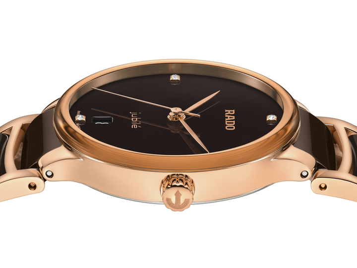 Rado M Centrix R30038712 Q Stahl PVD rosé ZB braun Diam 35mm
