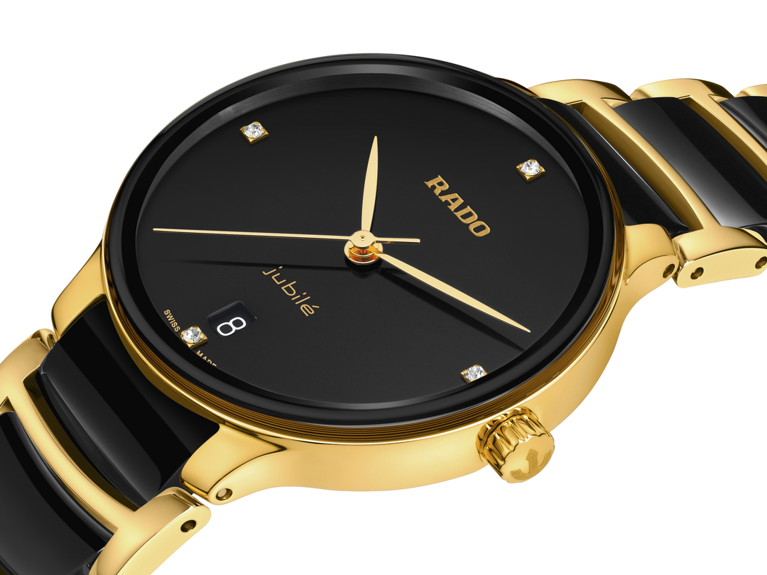Rado M Centrix R30039712 Q Stahl PVD gelb ZB schwarz Jubilé 35mm