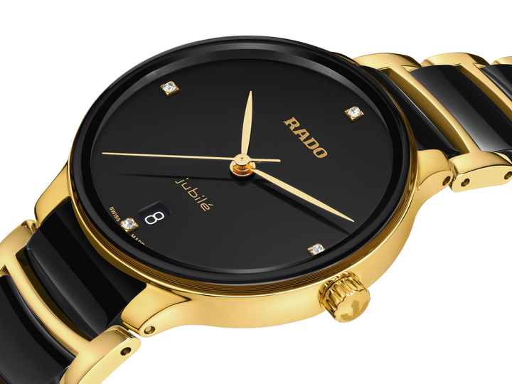 Rado M Centrix R30039712 Q Stahl PVD gelb ZB schwarz Jubilé 35mm