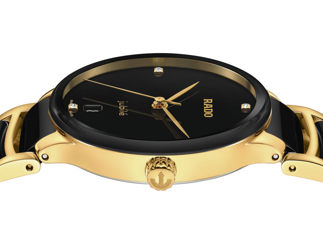 Rado M Centrix R30039712 Q Stahl PVD gelb ZB schwarz Jubilé 35mm
