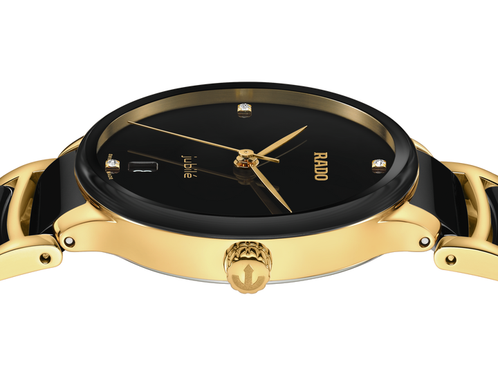 Rado M Centrix R30039712 Q Stahl PVD gelb ZB schwarz Jubilé 35mm