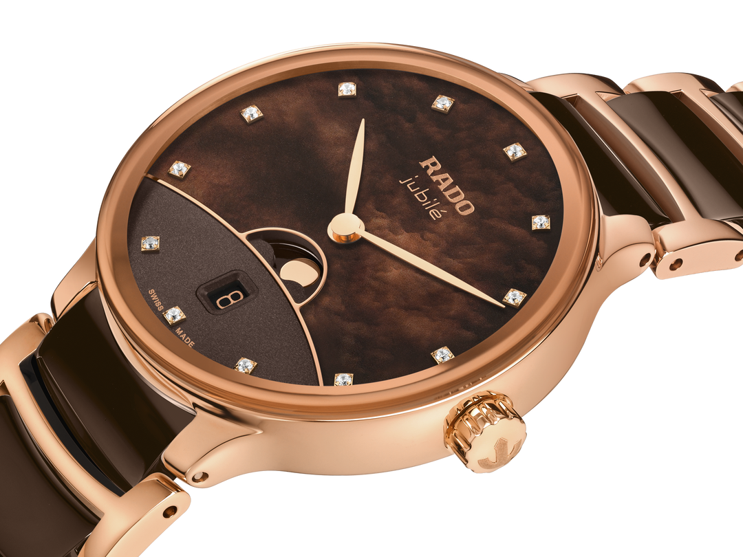 Rado M Centrix R30232902 Q Mondphase Diamonds Stahl PVD 35mm