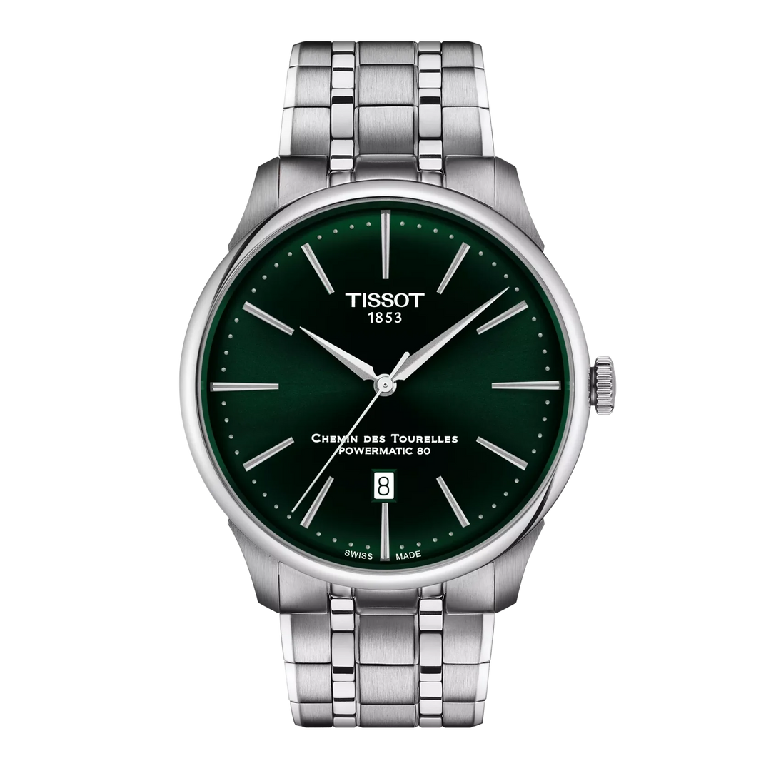 Tissot Chemin de Tourelles T139.407.11.091.00 Stahl Powermatic 80 ZB grün Index 42mm