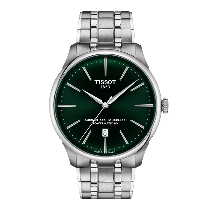 Tissot Chemin de Tourelles T139.407.11.091.00 Stahl Powermatic 80 ZB grün Index 42mm