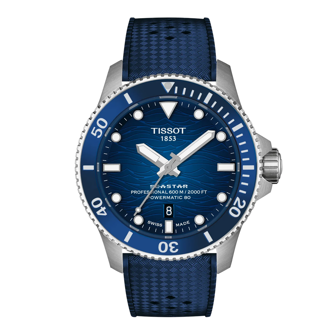 Tissot Seastar Powermatic 80 T120.907.17.041.00 Stahl ZB blau Index Punkte Lunette Keramik 44mm