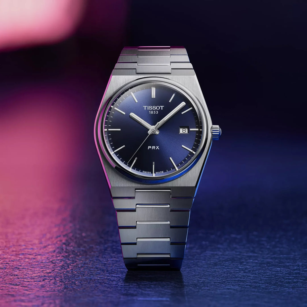 Tissot PRX T137.410.11.041.00 Q Stahl ZB blau Index Metallband 40mm