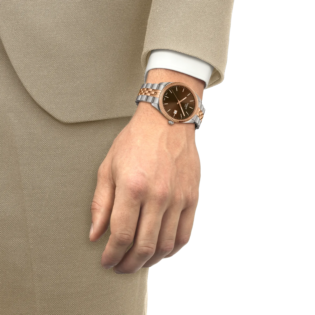 Tissot Ballade T156.410.22.291.01 Q Stahl BIC rosé ZB braun Index 40mm