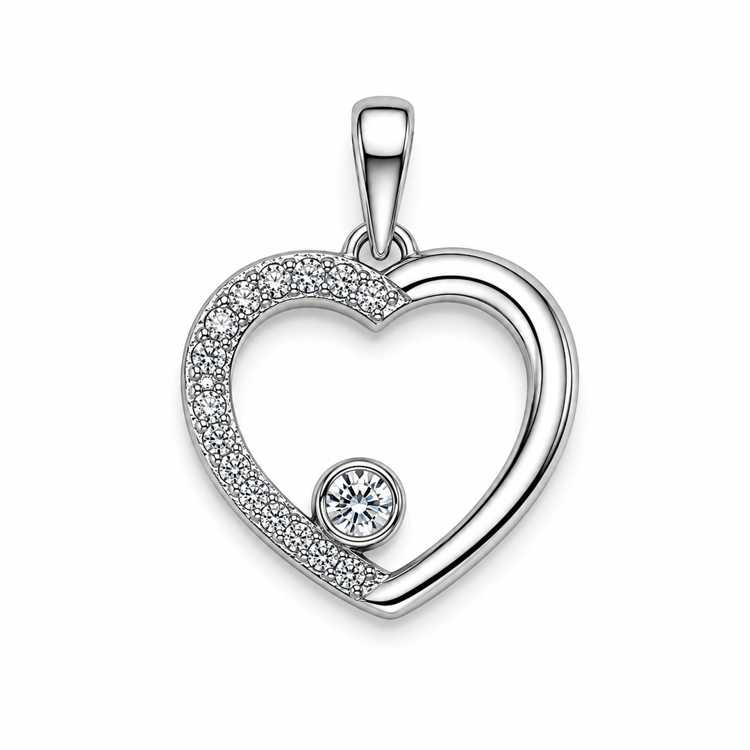 Anhänger Herz Silber 925 weiss silver classics , poliert, rhodiniert Zirkonia