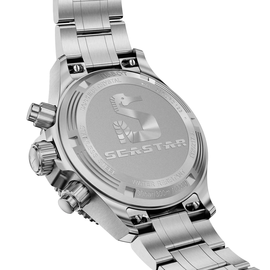 Tissot Seastar 1000 Chronograph Q T120.217.11.011.00 Stahl ZB grau Verlauf Punkte Index 38mm
