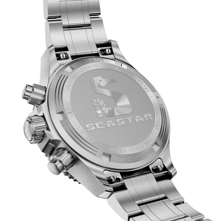 Tissot Seastar 1000 Chronograph Q T120.217.11.011.00 Stahl ZB grau Verlauf Punkte Index 38mm