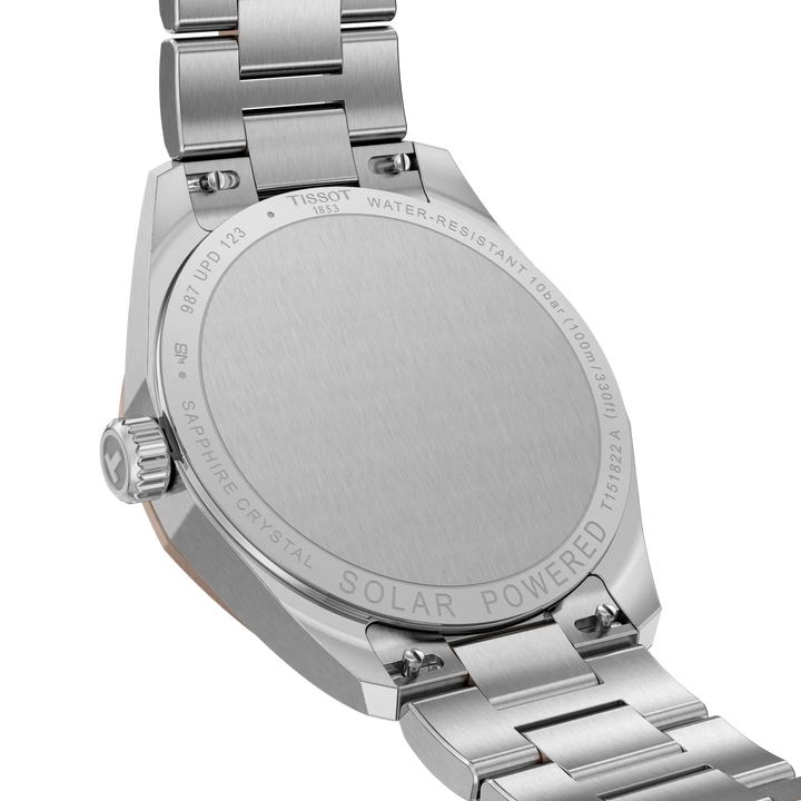 Tissot PRC 100 T151.822.22.111.00 Solar Q Stahl+ PVD rosé ZB Perlmutt weiss Index 34mm