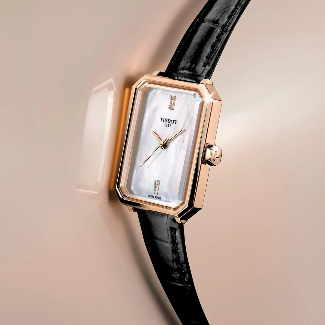 Tissot SRV T160.110.36.113.00 Q Stahl PVD rosé ZB Perlmutt weiss 30 x 22mm