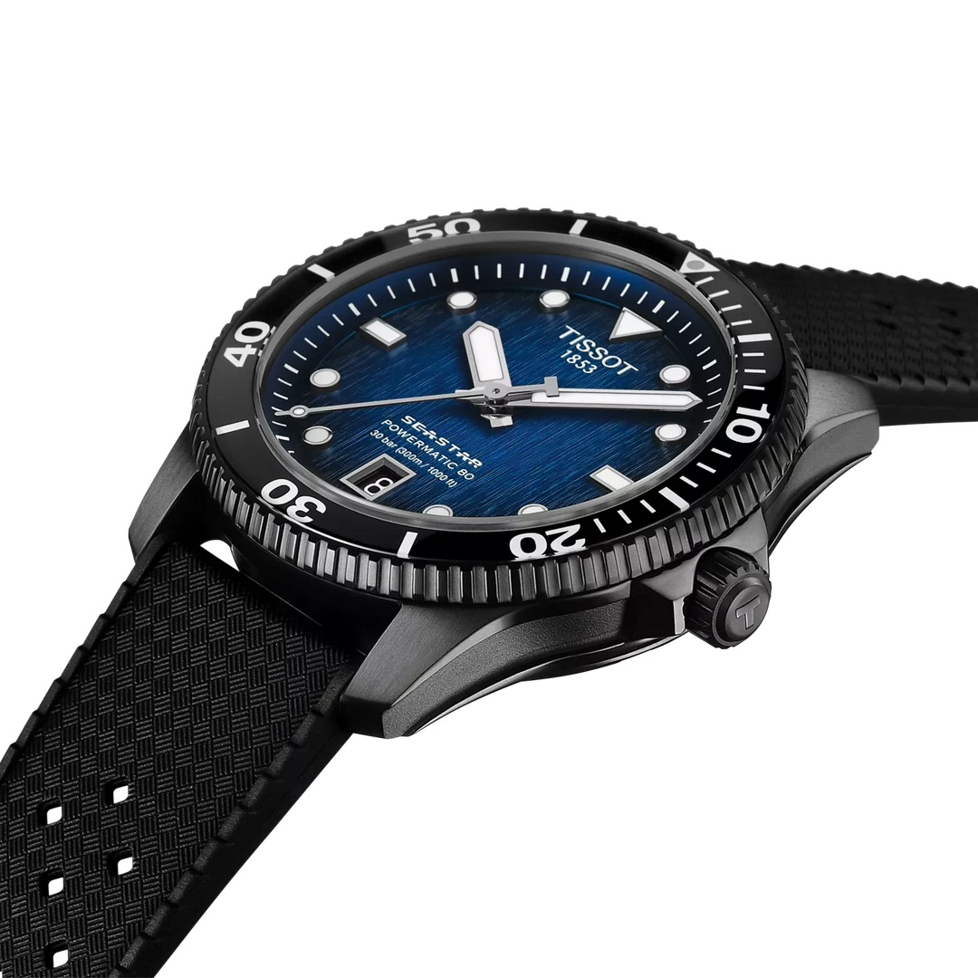 Tissot Seastar 1000 T120.807.37.041.00 Stahl PVD schwarz blau Powermatic 80 ZB blau 40mm