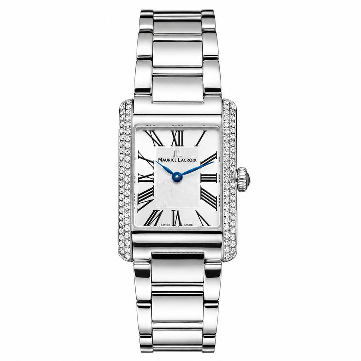 Maurice Lacroix Fiaba Square Diamonds Q FA1205-SD502-110-1 Stahl ZB Silber Römisch 24 x 34mm