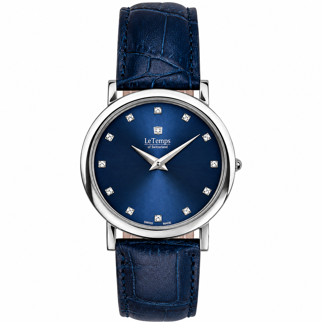 Le Temps Zafira Slim Saphir Q LT1085.13BL03 Stahl ZB blau 34mm