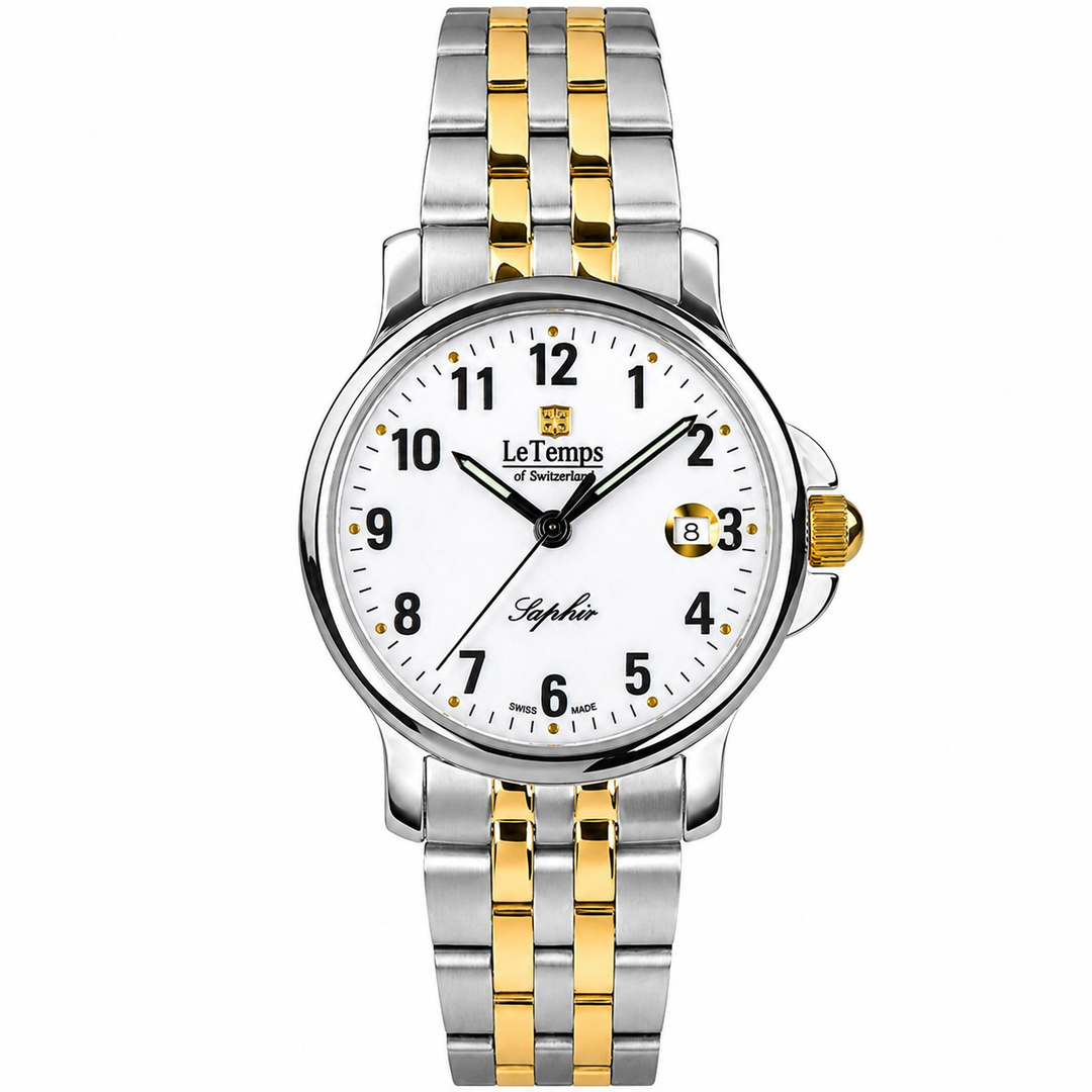 Le Temps Zafira Lady Saphir Q LT1056.41BT01 Stahl ZB weiss Arabisch 28mm