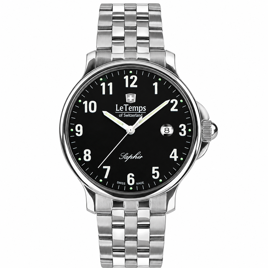 Le Temps Zafira Gent 41 Q LT1067.07BS01 Stahl ZB schwarz Arabisch Metallband 41mm