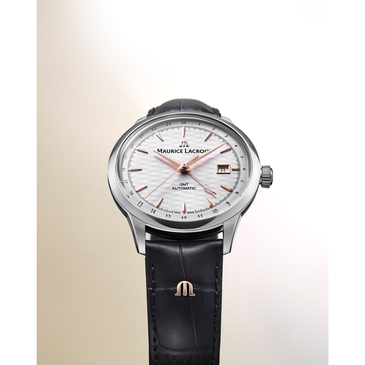 Maurice Lacroix 1975 756048-SS001-130-2 Stahl ZB Silber Index Automatik Vagues Du Jura Limited Edition Lederband 40mm
