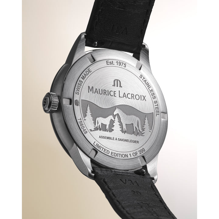Maurice Lacroix 1975 756048-SS001-130-2 Stahl ZB Silber Index Automatik Vagues Du Jura Limited Edition Lederband 40mm