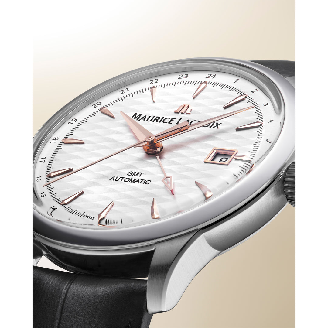 Maurice Lacroix 1975 756048-SS001-130-2 Stahl ZB Silber Index Automatik Vagues Du Jura Limited Edition Lederband 40mm