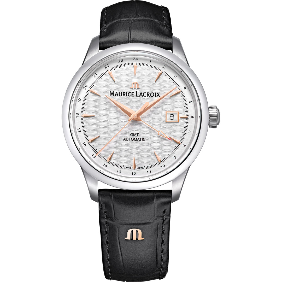 Maurice Lacroix 1975 756048-SS001-130-2 Stahl ZB Silber Index Automatik Vagues Du Jura Limited Edition Lederband 40mm